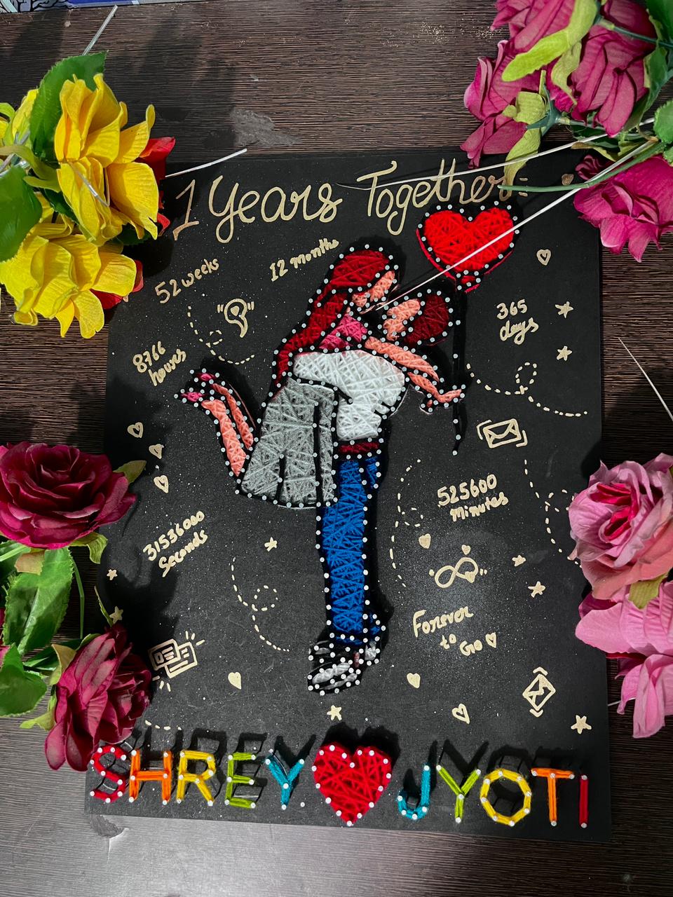 Adorable String Art Couple