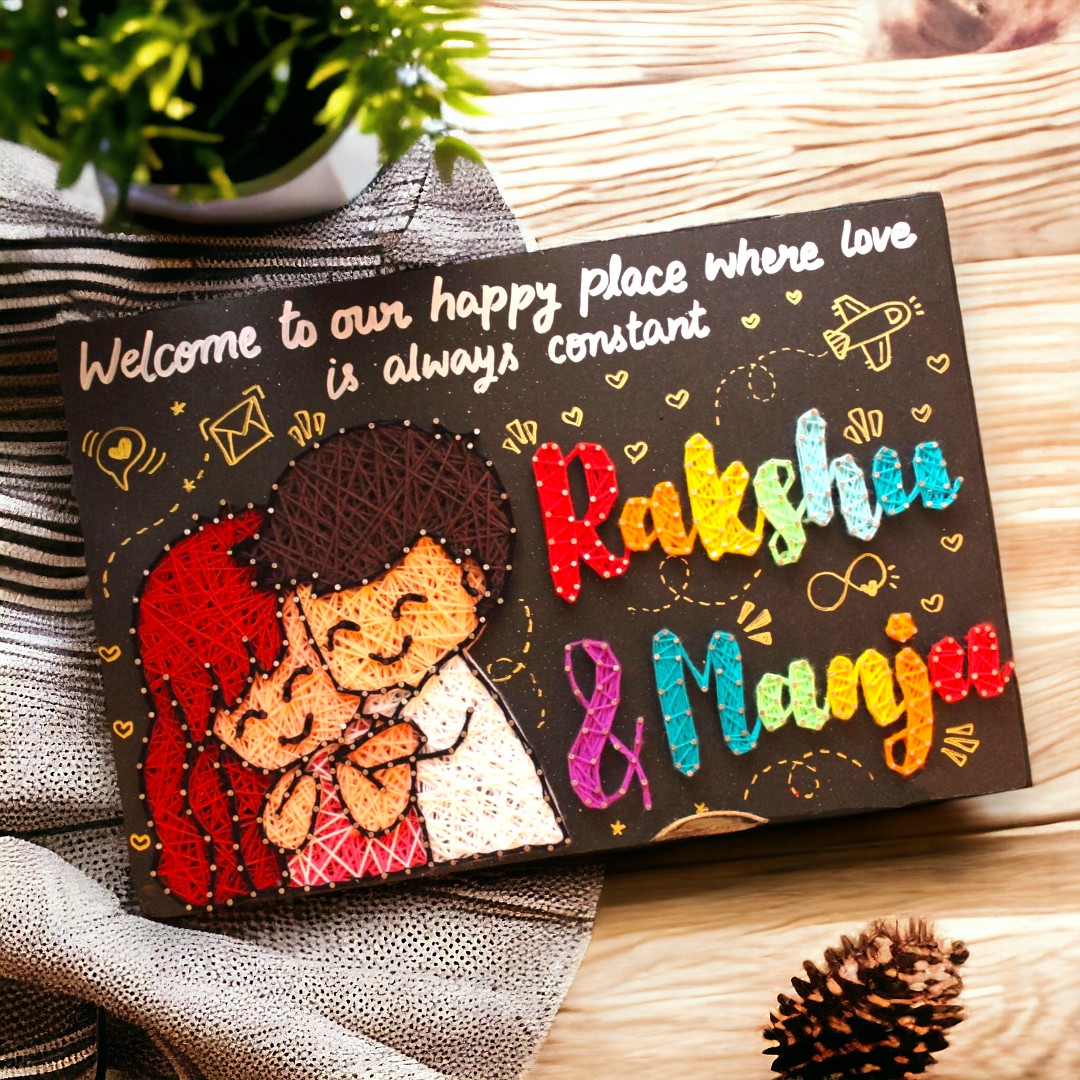 My Partner Named Pair Illustration for String Art Wall Décor