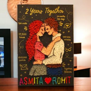 The Touch Of Love A String Art Illustration of a Couple